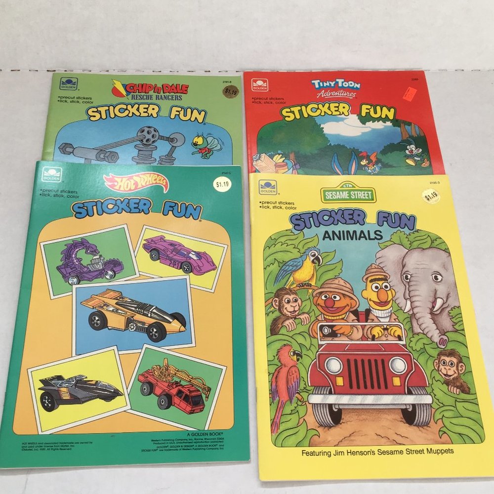 golden sticker fun book lot hot wheels chip n dale